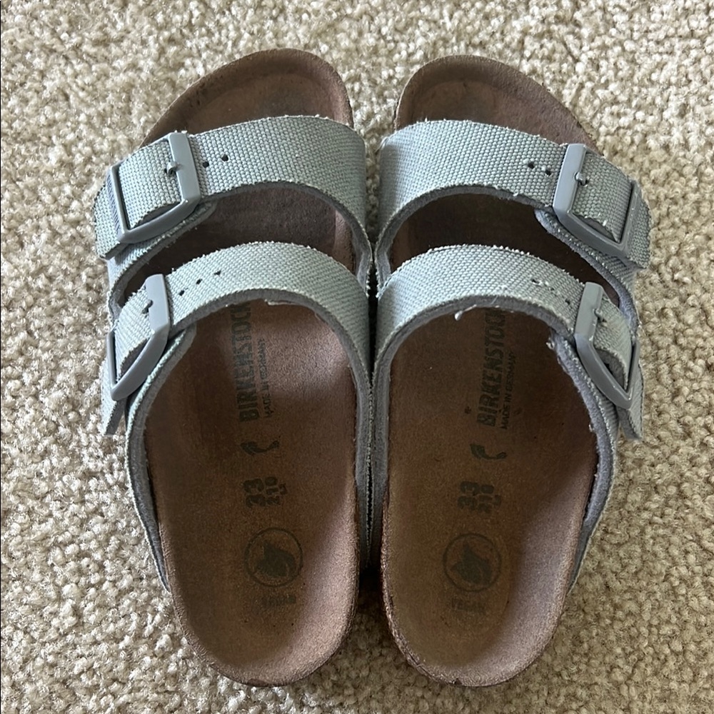 Birkenstock Gray Sandals with Adjustable Straps and Contoured Footbed